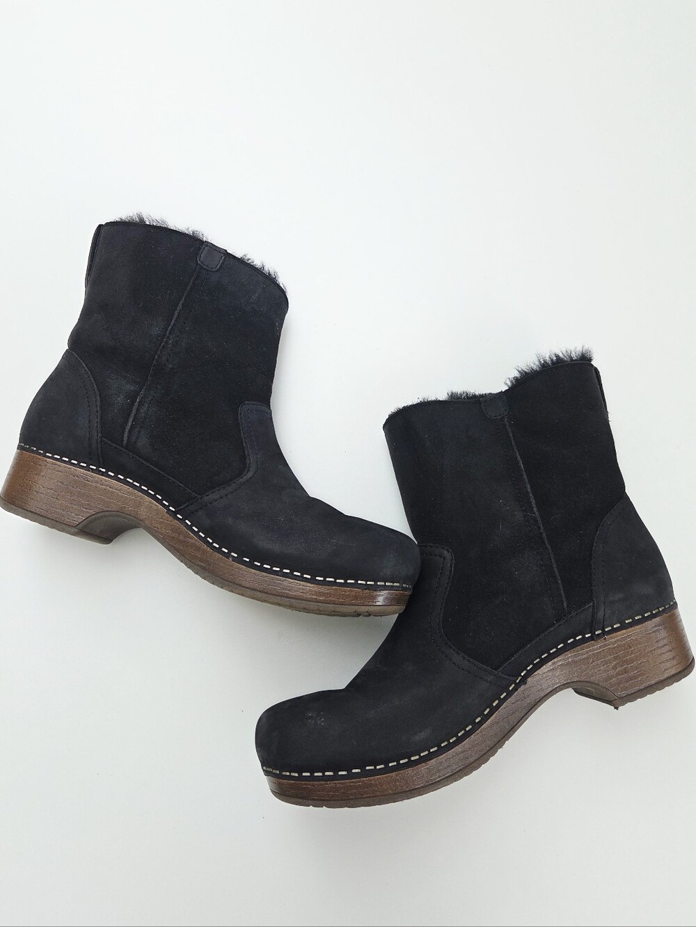 Dansko Bettie Bootie Shearling Nubuck Black Size 39 Boots - Picture 5 of 11
